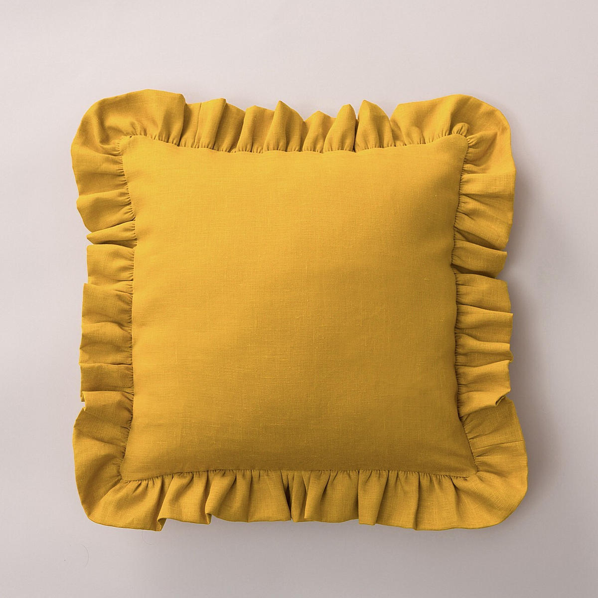 KISSENHÜLLE Charlotte 45x45 cm mit Rüsche - Honig, Textil (45/1cm) - Dekoria