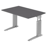 SCHREIBTISCH Serie-U 80/120/74 cm in Graphitfarben/Silberfarbengrau - Silberfarben/Graphitfarben, Holzwerkstoff (80/120/74cm) - bümö