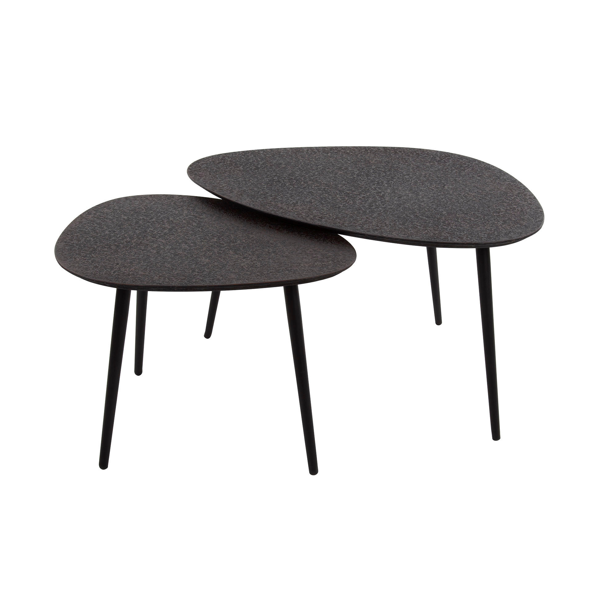 COUCHTISCH Jay Grau 59/80/ 41 cm 2er-Set - Grau, Metall (59/80/41cm) - Hoyz Collection