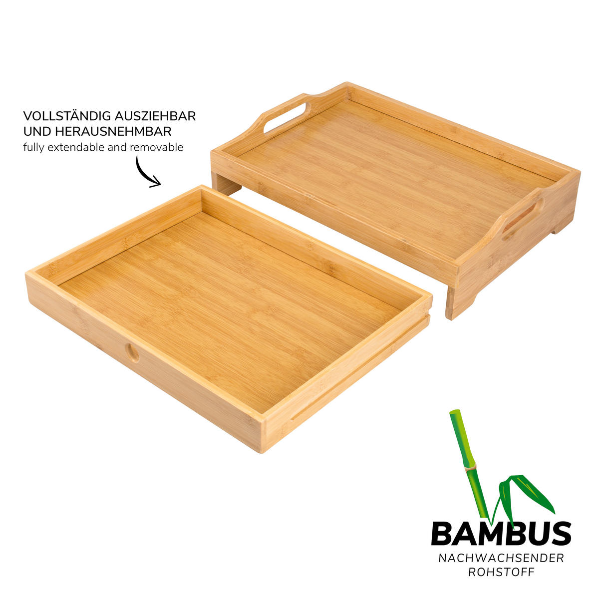 SERVIERTABLETT, Bambus - Braun, Holz (43/10/31cm) - bremermann