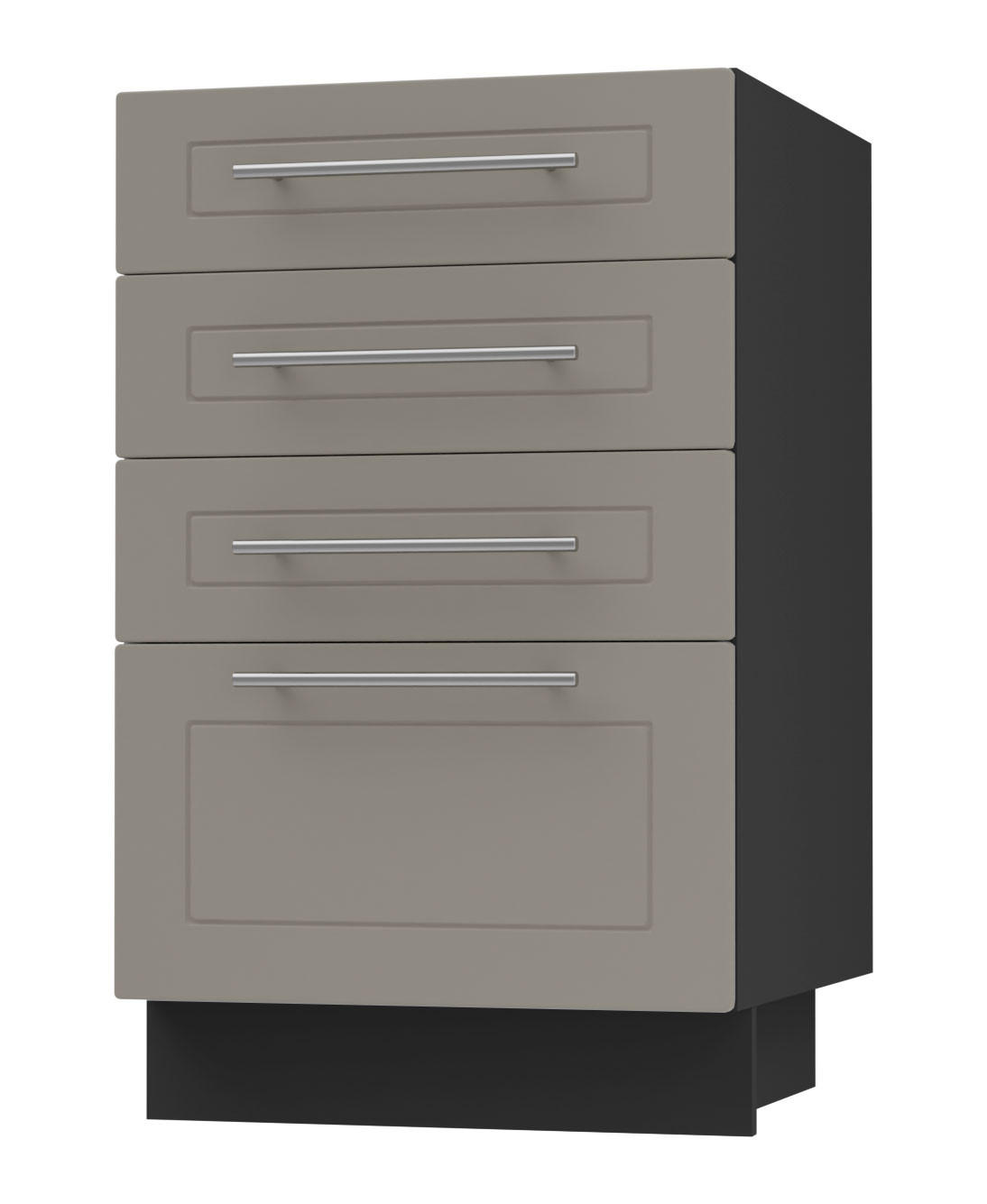 SCHUBLADENUNTERSCHRANK Kvantum D4A/40 Beige Matt / Schwarz Matt 40 / 50 / 82cm - Beige/Schwarz, Holz/Holzwerkstoff (40/82/50cm) - Feldmann-Wohnen