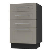 SCHUBLADENUNTERSCHRANK Kvantum D4A/40 Beige Matt / Schwarz Matt 40 / 50 / 82cm - Beige/Schwarz, Holz/Holzwerkstoff (40/82/50cm) - Feldmann-Wohnen