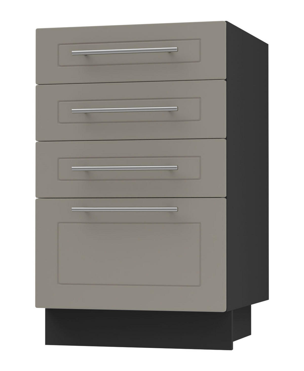 SCHUBLADENUNTERSCHRANK Kvantum D4A/40 Beige Matt / Schwarz Matt 40 / 50 / 82cm - Beige/Schwarz, Holz/Holzwerkstoff (40/82/50cm) - Feldmann-Wohnen