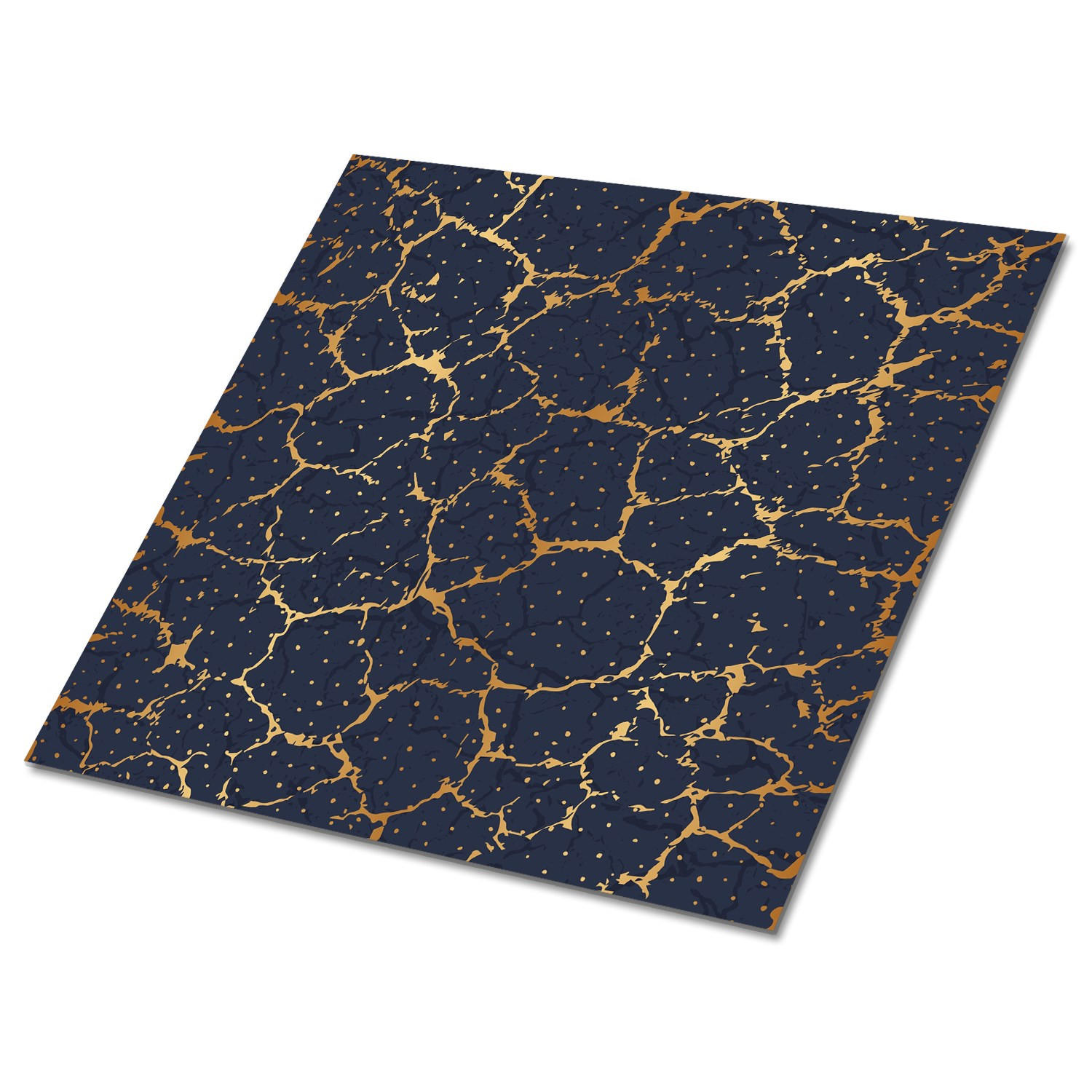 FLIESENAUFKLEBER 9 Stück 30x30 cm selbstklebend Risse im Marmor - Blau, Textil (30/1.6/30cm) - TULUP