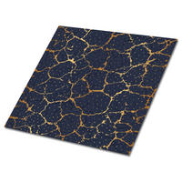 FLIESENAUFKLEBER 9 Stück 30x30 cm selbstklebend Risse im Marmor - Blau, Textil (30/1.6/30cm) - TULUP