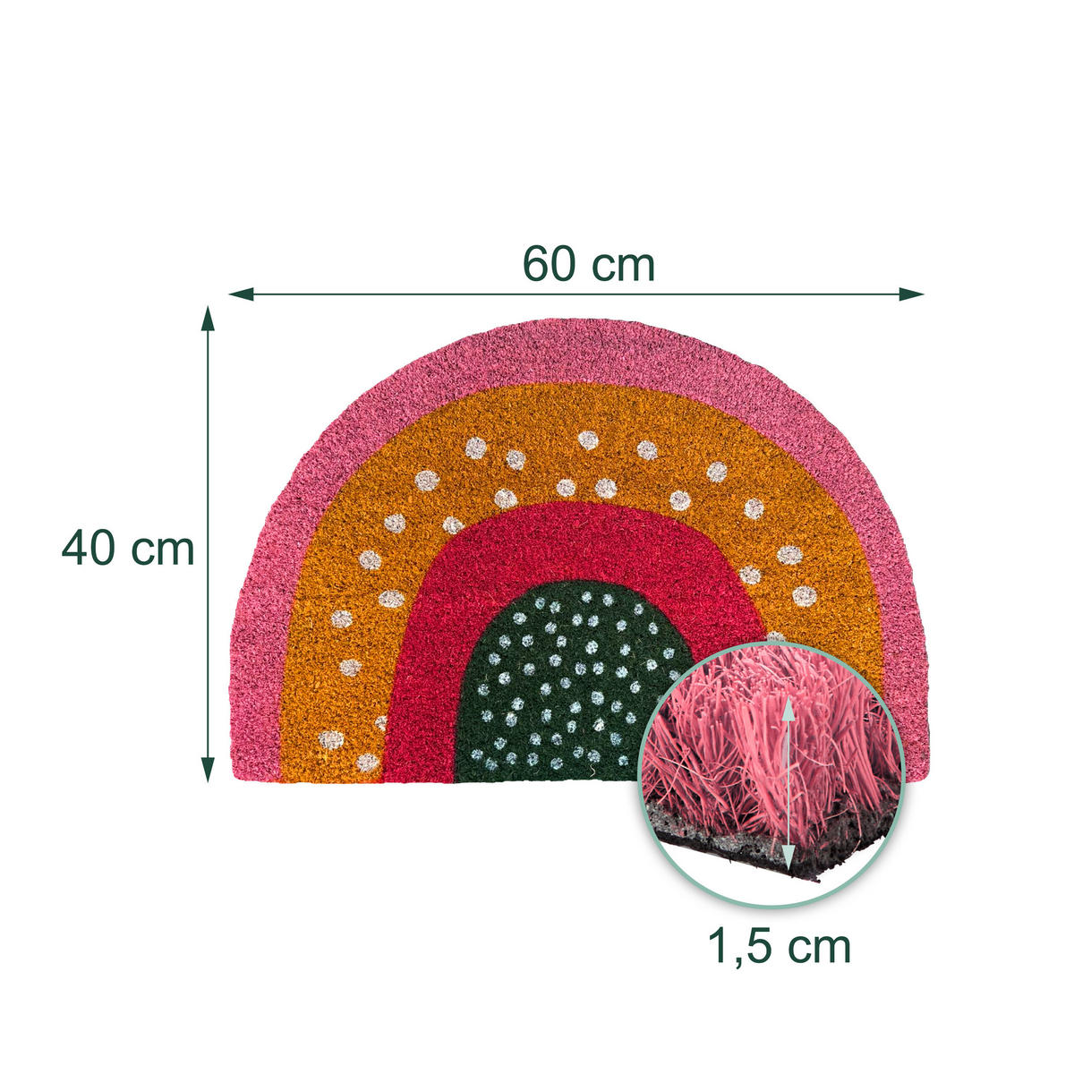 ROHOŽ - viacfarebná, textil/plast (60/40cm) - Relaxdays
