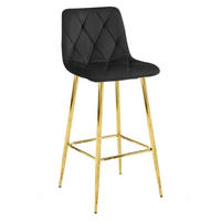 BARHOCKER KODA schwarzer Sitz, Goldbasis - Goldfarben/Schwarz, Textil (43.5/104/32.5cm) - Valora