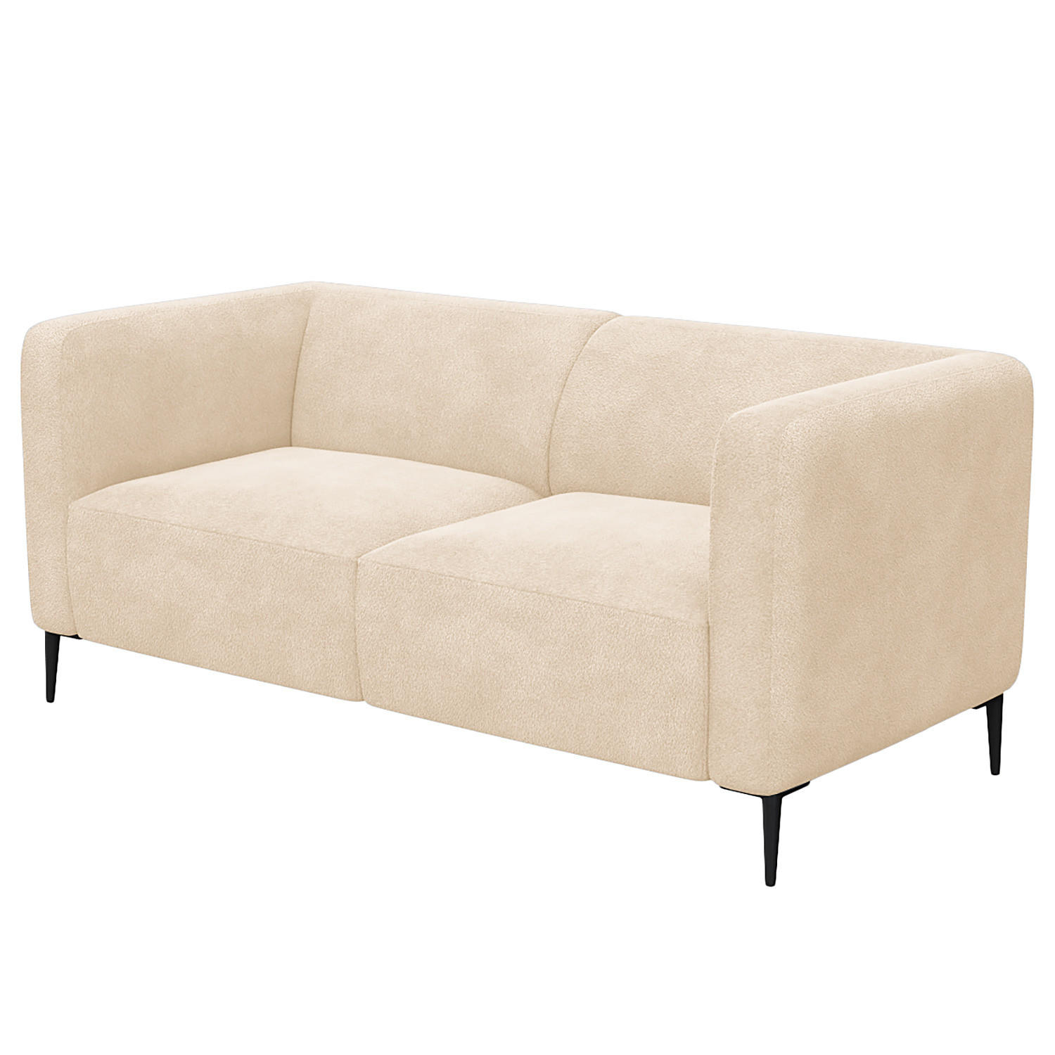 2,5-SITZER SOFA - Beige/Schwarz, Textil/Metall (175/74/88cm) - home24