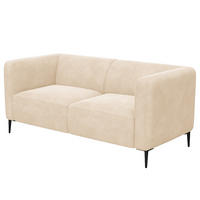 2,5-SITZER SOFA - Beige/Schwarz, Textil/Metall (175/74/88cm) - home24