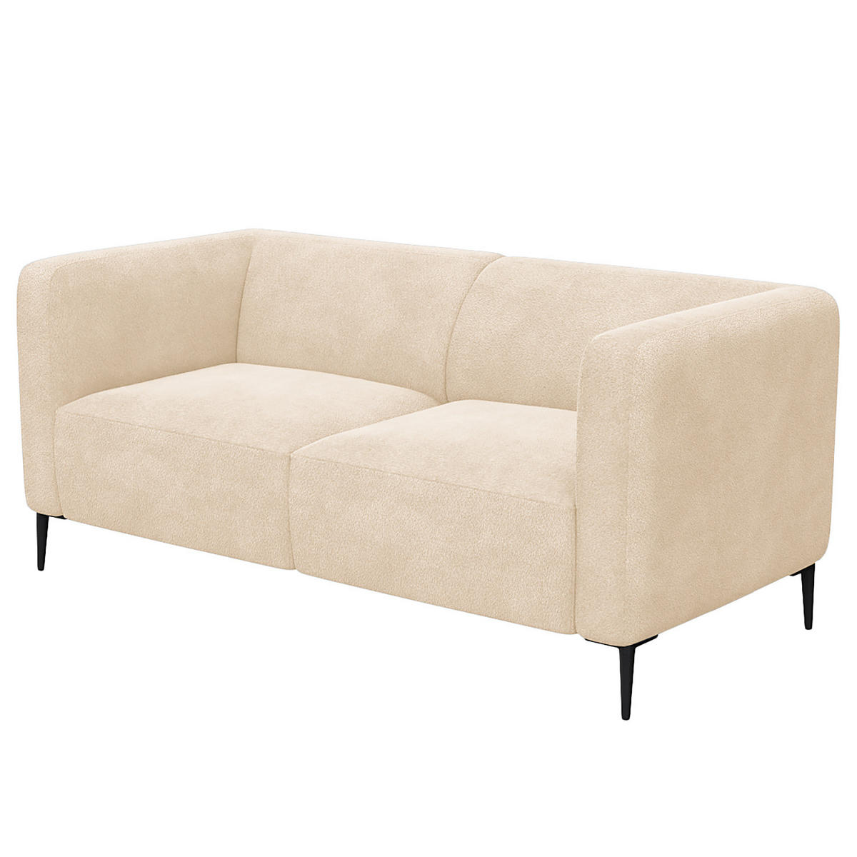 2,5-SITZER SOFA - Beige/Schwarz, Textil/Metall (175/74/88cm) - home24