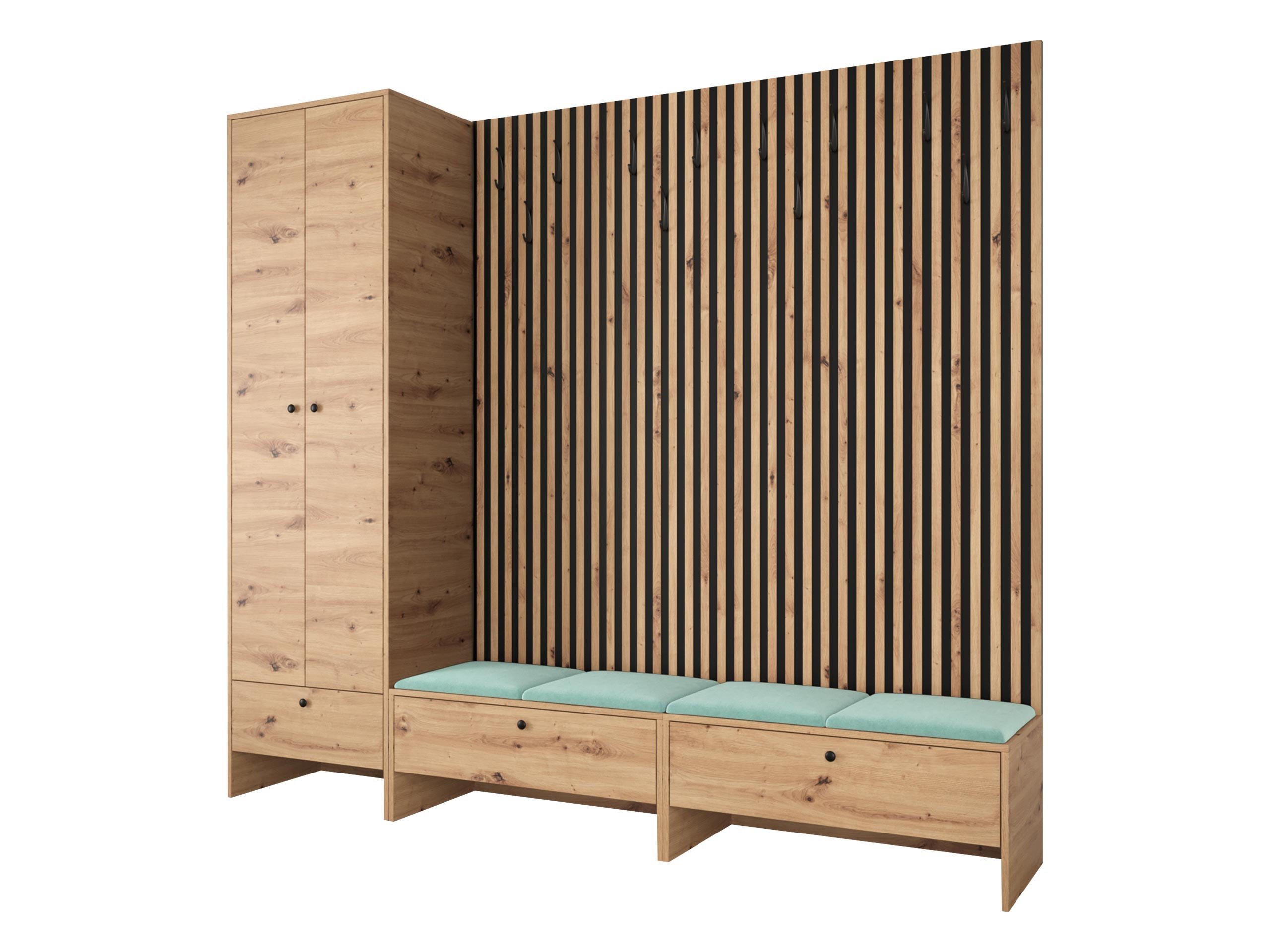 GARDEROBE Balma VI - Hellgrün, Holzwerkstoff (230/206/44cm) - MIRJAN24