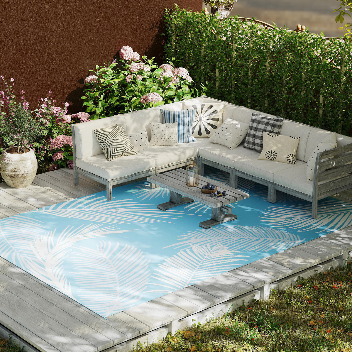 OUTDOORTEPPICH DE-10921 Hellblau - Hellblau, Kunststoff (182/274cm) - ComfortXL