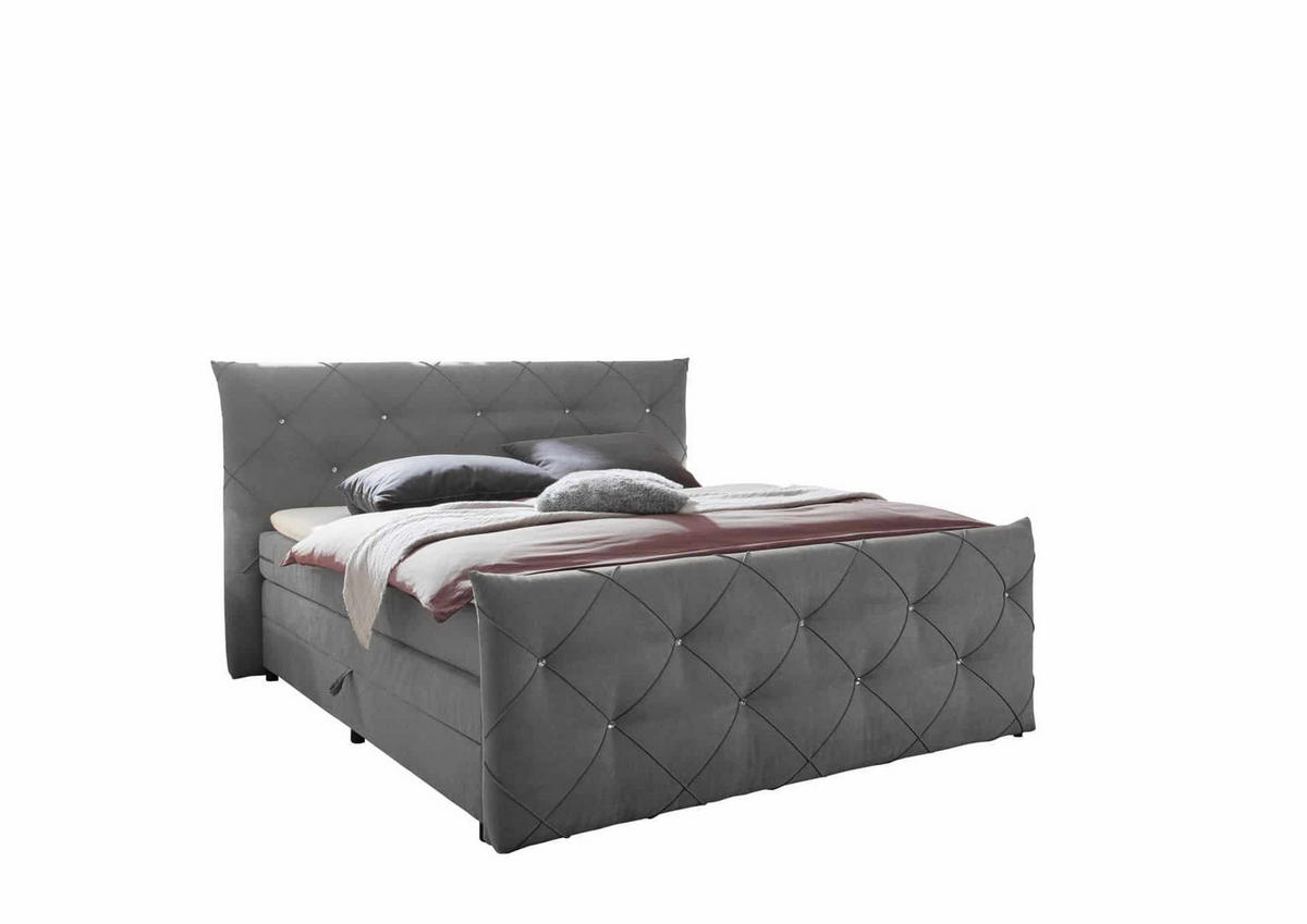 BOXSPRINGBETT 180 x 200 – Bonell-Box, 7-Zonen-Taschenfederkern & 6 cm Gel-Topper - Beige/Creme, Textil (180/200cm) - ed exciting design