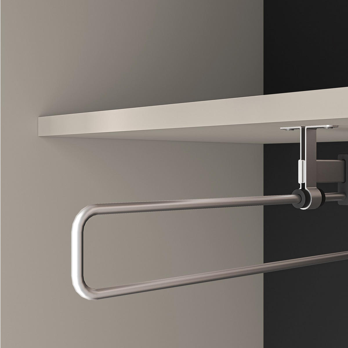 KLEIDERSCHRANK DROMA,Creme - Creme/Schwarz, Holzwerkstoff (55/190/34cm) - KONSIMO®