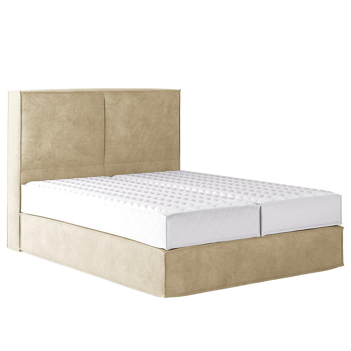 BOXSPRINGBETT mit Kopfteil - Premium - Beige, Textil (140/200cm) - home24