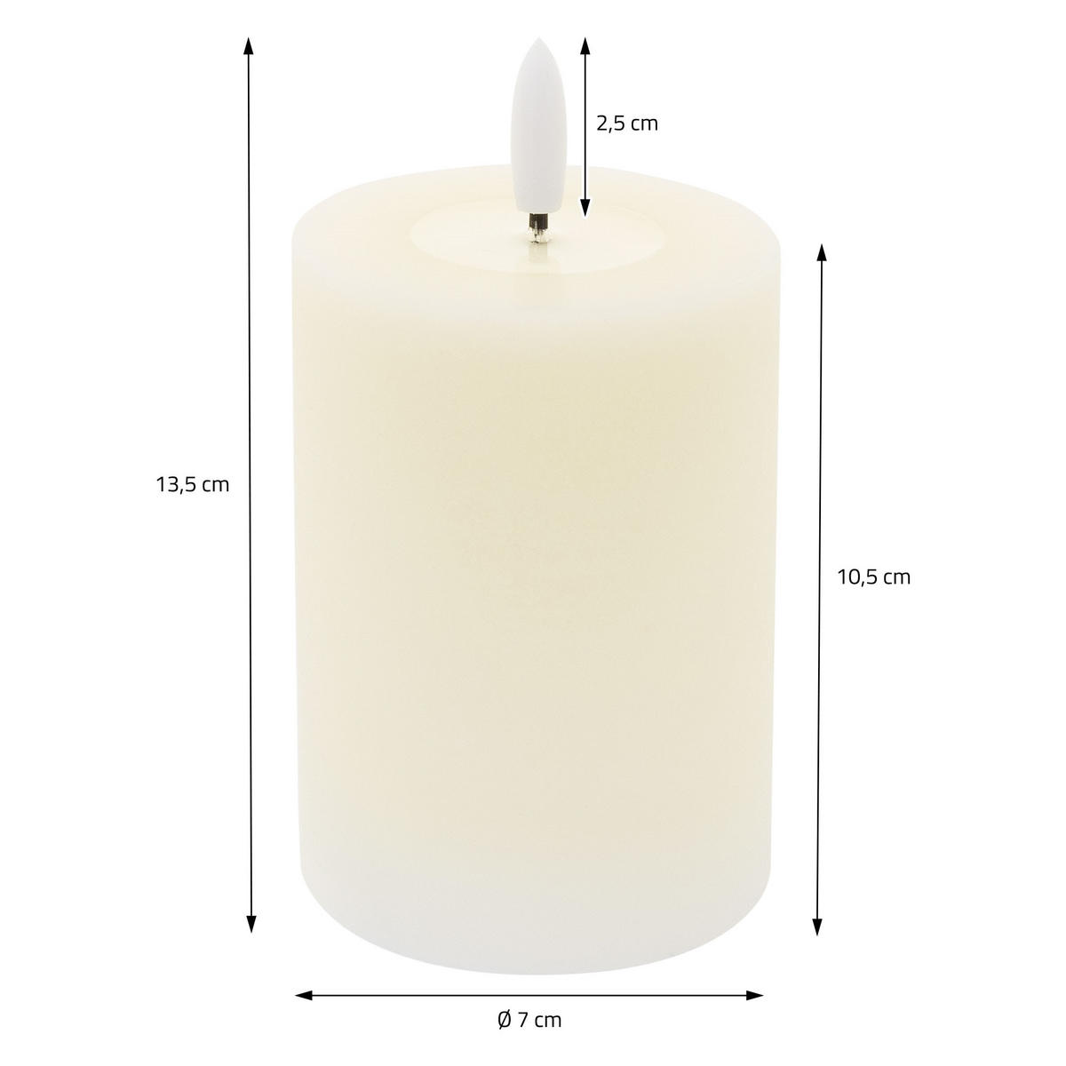 SADA 4 dobíjecích LED svíček z pravého vosku s dálkovým ovládáním, časovačem a stmíváním - krémová, plast (7/13.5/7cm) - ECD-Germany