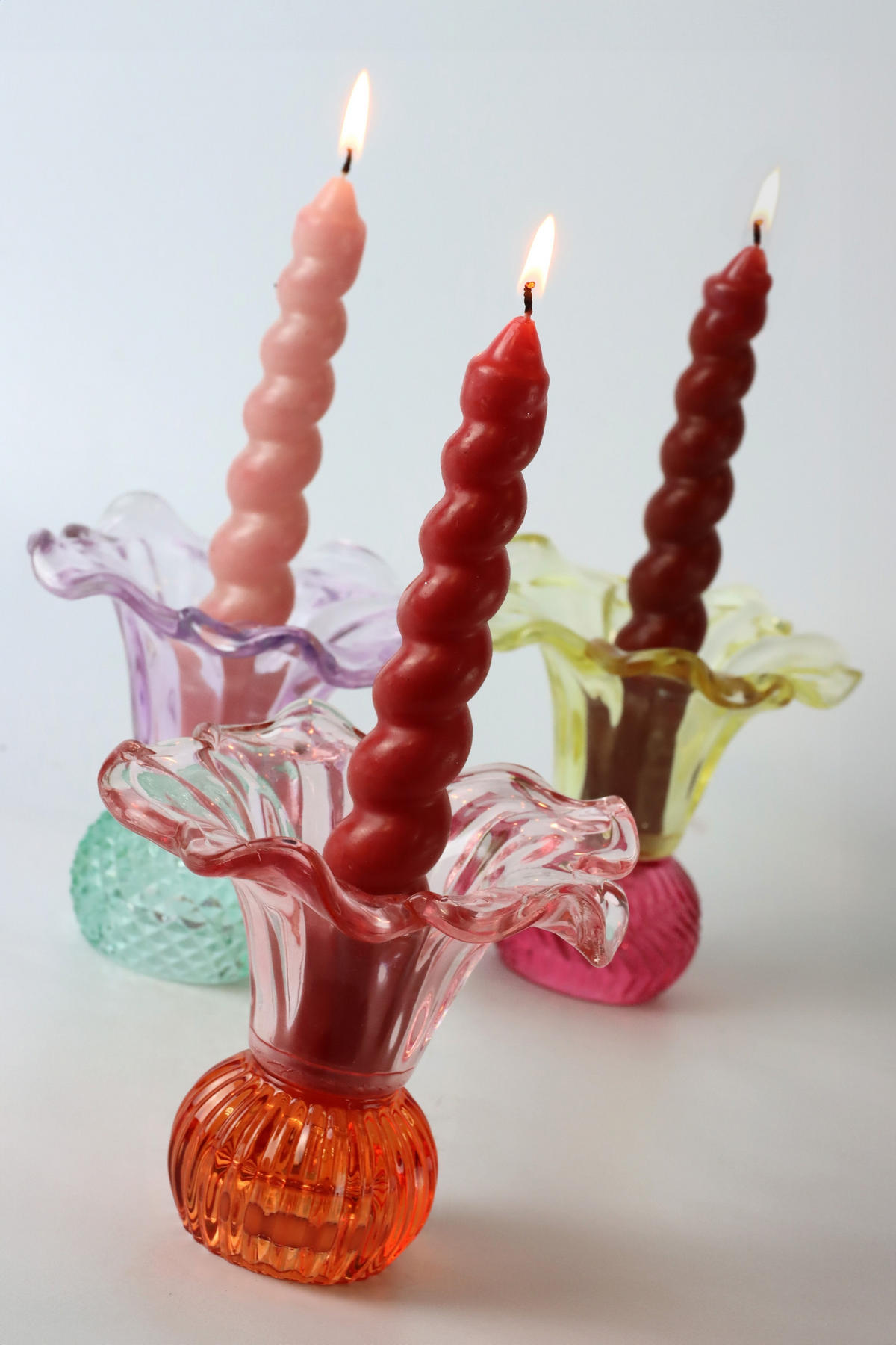 GLASVASEN san remo bunt 3er-Set - Multicolor, Glas (13.5/12.2cm) - FURNARO