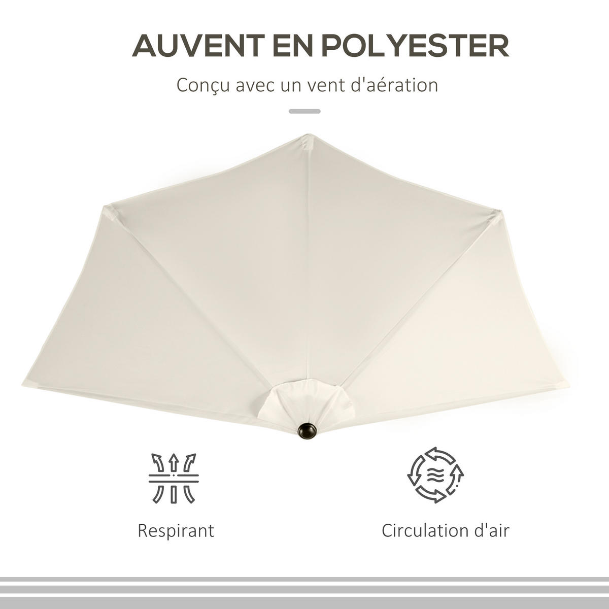 HALBSCHIRM Creme 293/150/249 cm - Creme, Textil (293/150cm) - PANGIVO