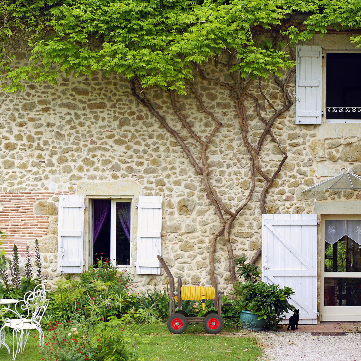 SCHLAUCHWAGEN - Braun, Kunststoff/Metall (50/81/80cm) - Relaxdays