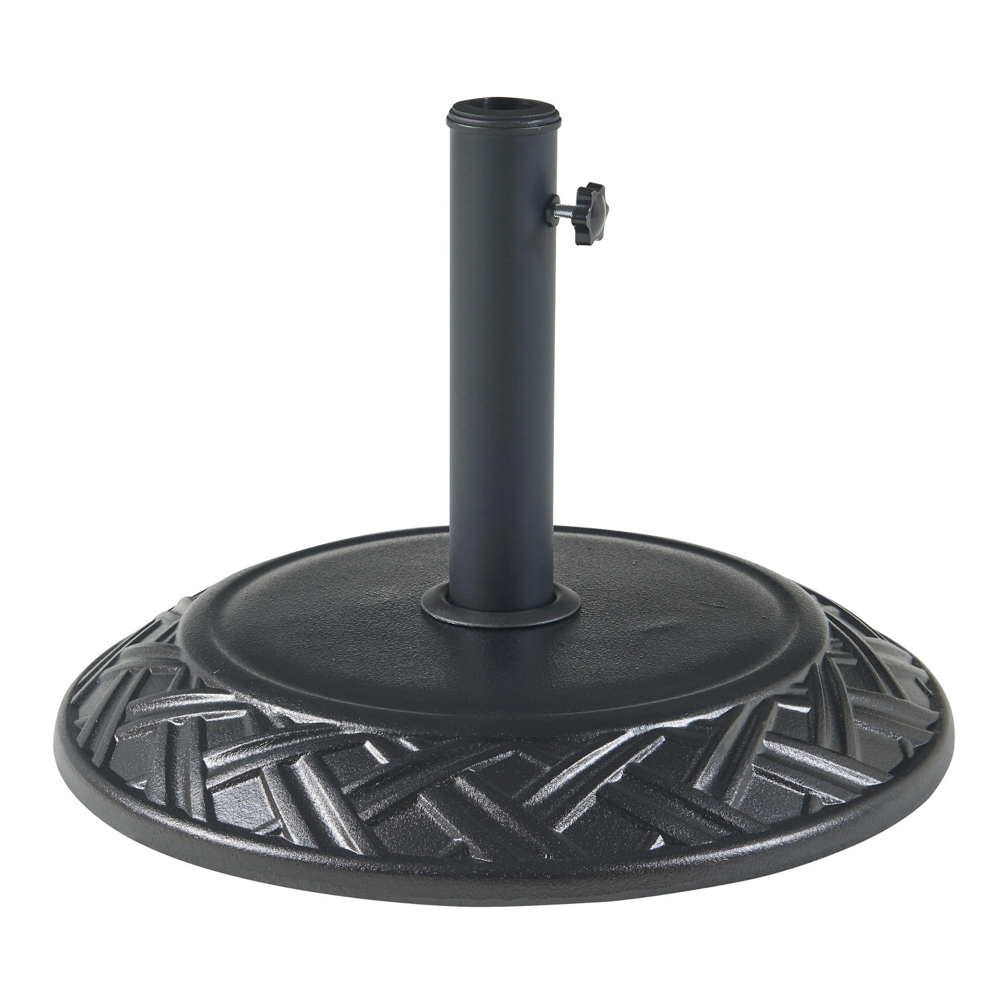 SONNENSCHIRMSTÄNDER Bisegna - Schwarz, Stein (50/50cm) - casa.pro
