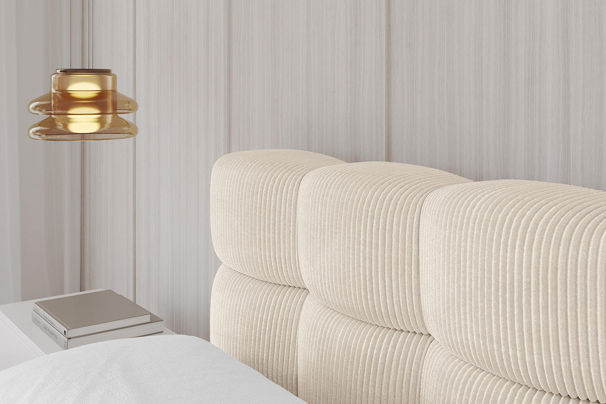 POLSTERBETT mit Bettkasten und Lattenrost, Bett mit Matratze H3/H4 - LEYA-v1 180x200 Beige - Beige, Holzwerkstoff/Textil (180/200cm) - ALTDECOR
