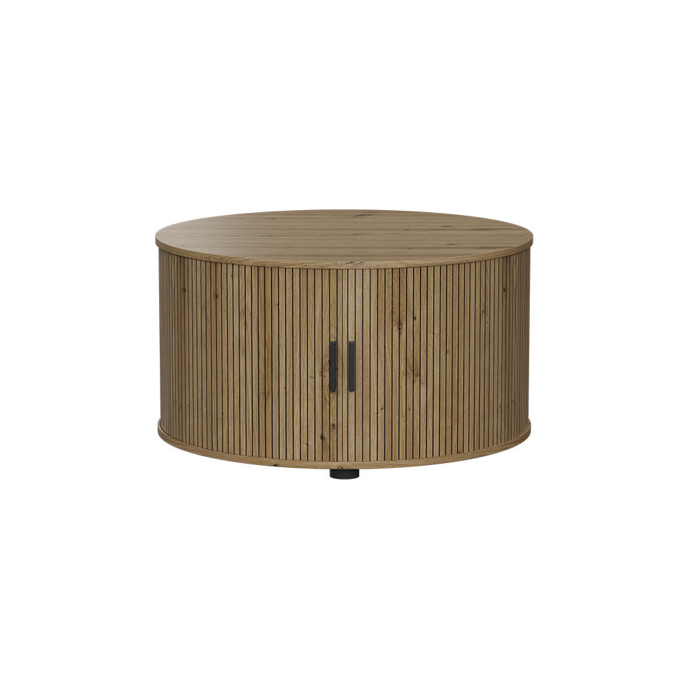 COUCHTISCH Selva Eiche 80 x 80 cm mit Schiebtür - Eichefarben, Holzwerkstoff (80/80/45cm) - Vicco