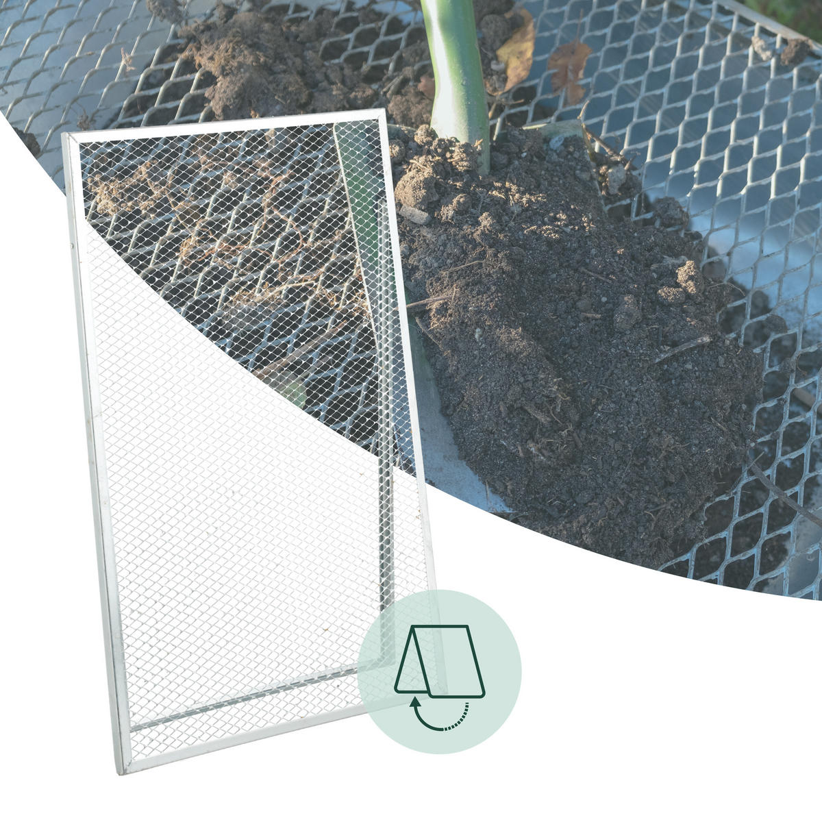 DURCHWURFSIEB - Silberfarben, Metall (60/85/80cm) - Relaxdays