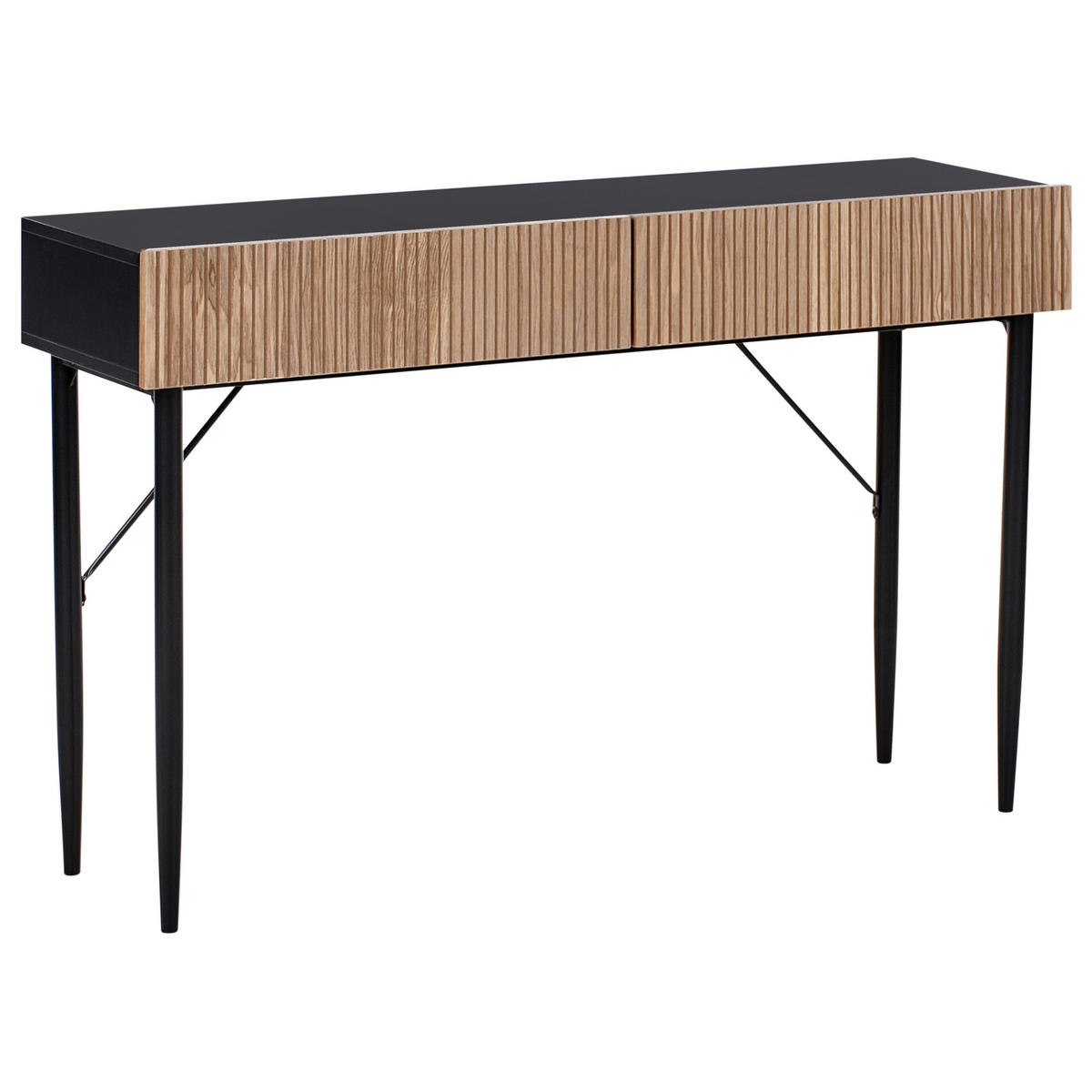 KONSOLENTISCH Schwarz/Braun Blythe - Schwarz/Braun, Holzwerkstoff (35/120/75cm) - Beliani