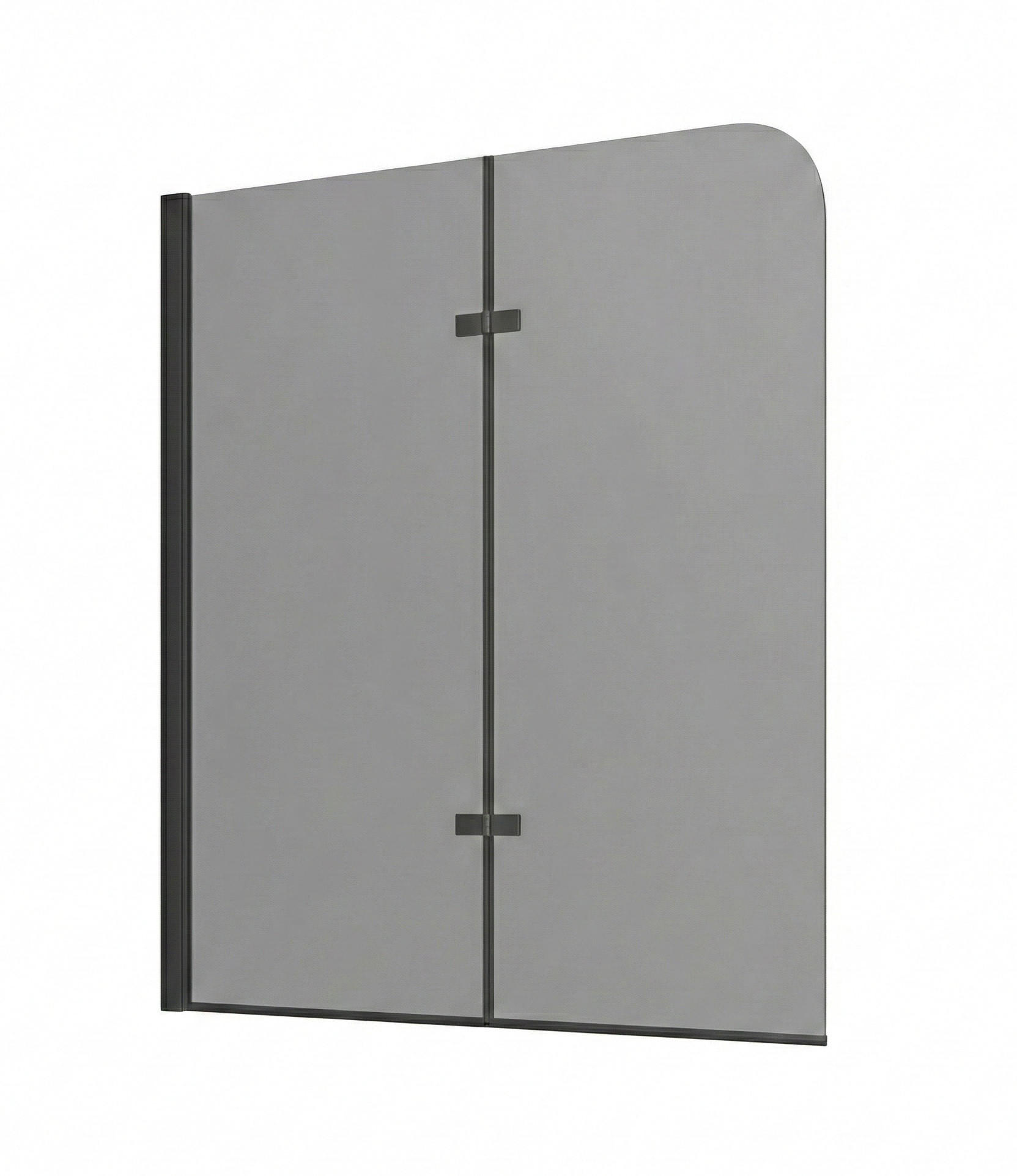 BADEWANNE Austin 2 Teile cm Schwarz mit Rauchglass - 120 x 140 cm - Schwarz, Glas (120/140cm) - Badplaats