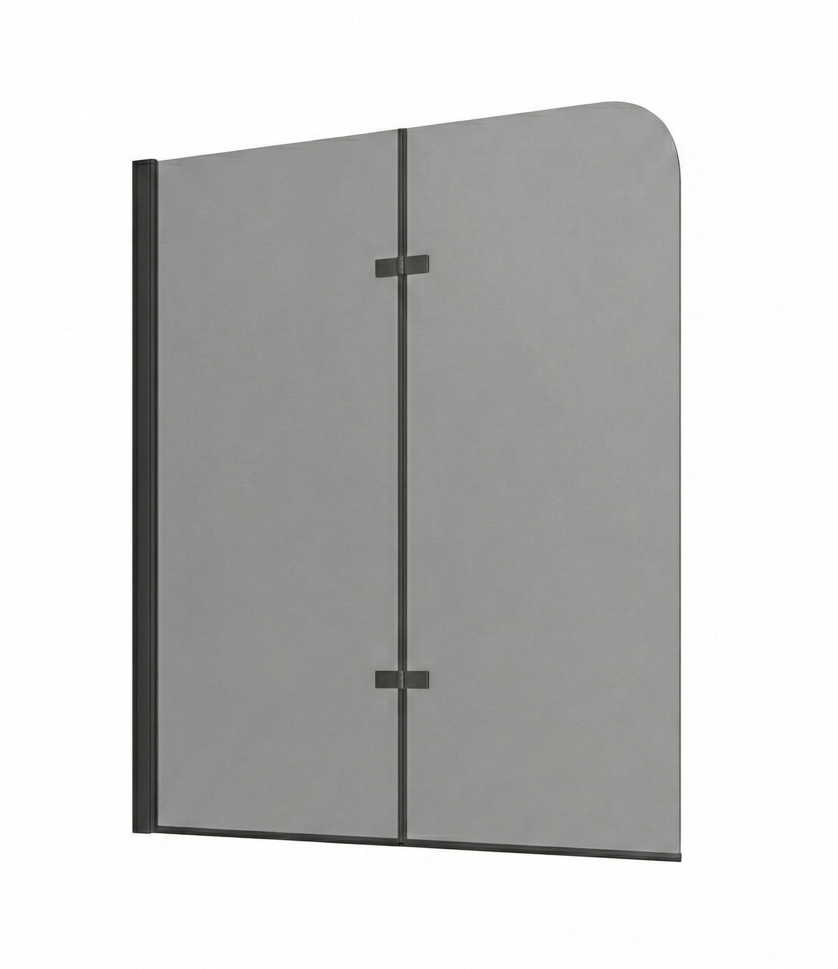 BADEWANNE Austin 2 Teile cm Schwarz mit Rauchglass - 120 x 140 cm - Schwarz, Glas (120/140cm) - Badplaats