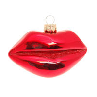 CHRISTBAUMSCHMUCK Lippen Rot 6cm (Glas / 1 Stk.) - Rot, Glas (9/5/4cm) - Krebs Glas Lauscha