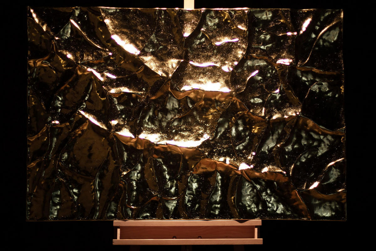 METALLBILD Gold 100/70 cm - Goldfarben, Metall (4.2/70cm) - KUNSTLOFT