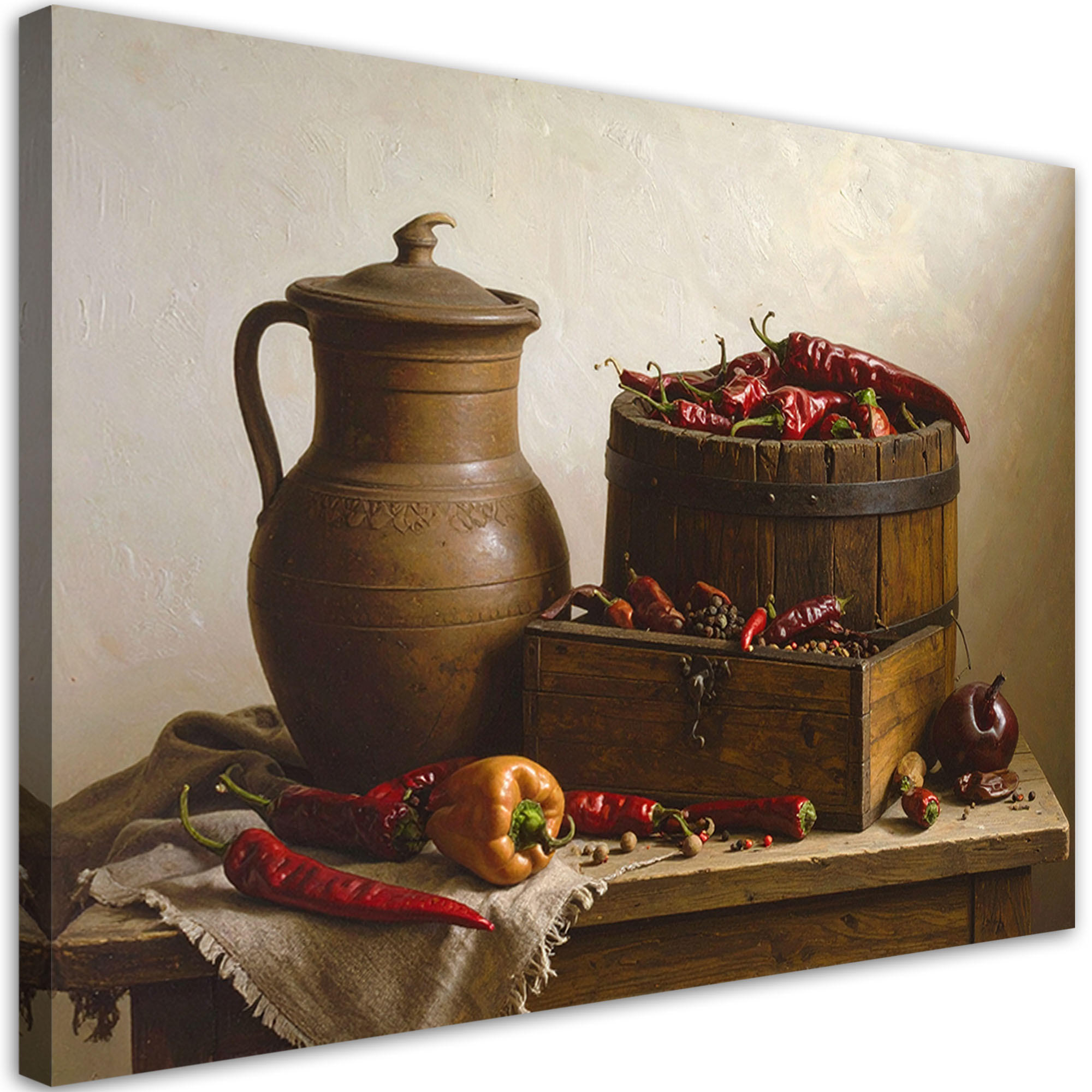 LEINWANDBILD Essen & Trinken 45x30cm - Braun, Textil (45/30cm) - Feeby