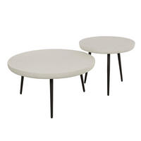 COUCHTISCH Ston Weiß 70/70/35 cm 2er-Set - Weiß, Stein (70/70/35cm) - Hoyz Collection