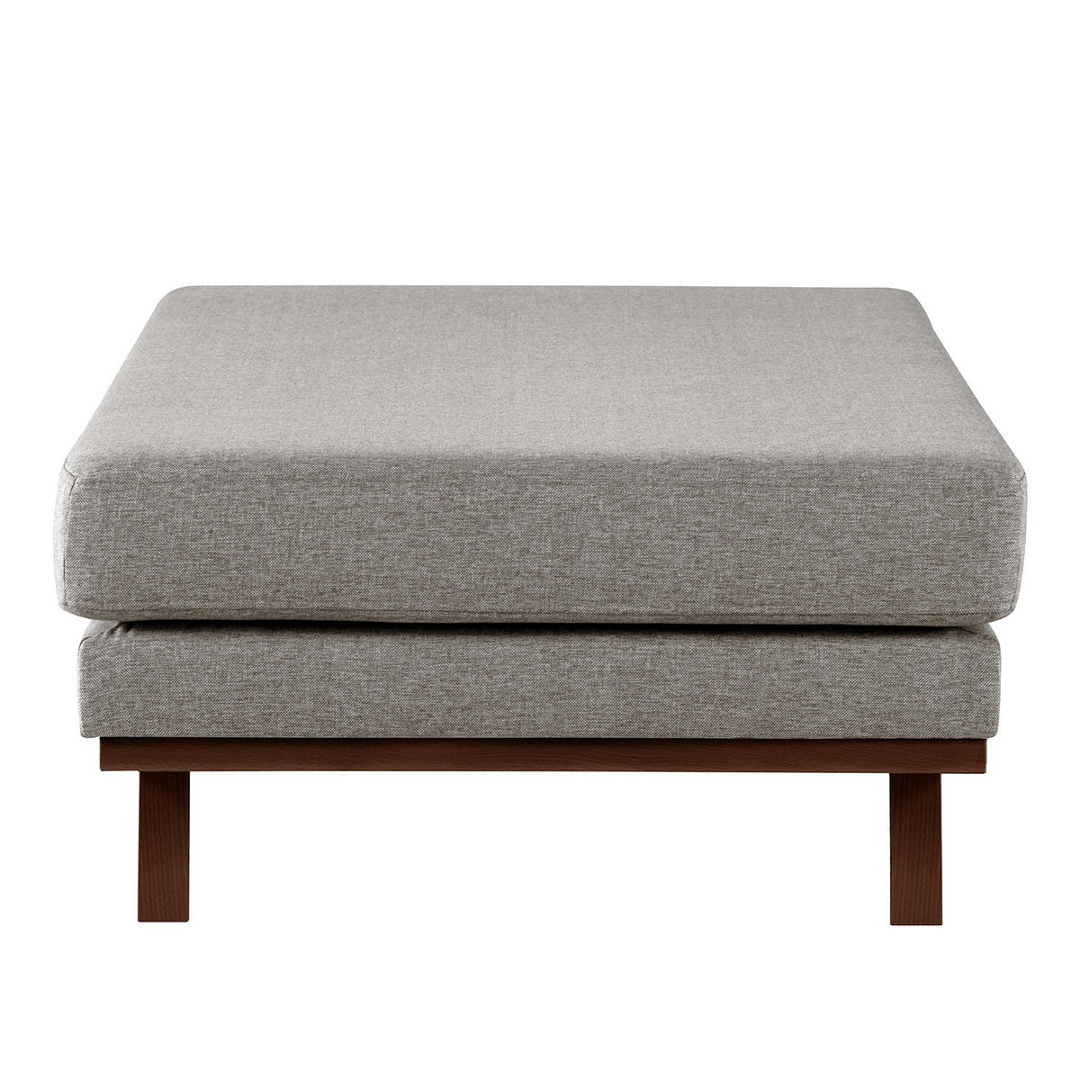 POLSTERHOCKER - Graubraun/Buchefarben, Buchenholz/Textil (85/43/60cm) - home24