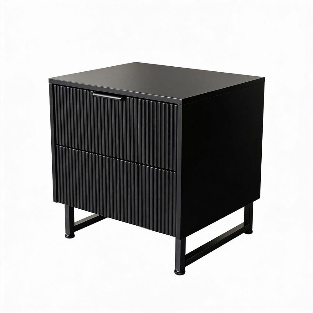 NACHTTISCH NYLA - Schwarz - Schwarz, Holzwerkstoff (45/61/39cm) - Home Deluxe
