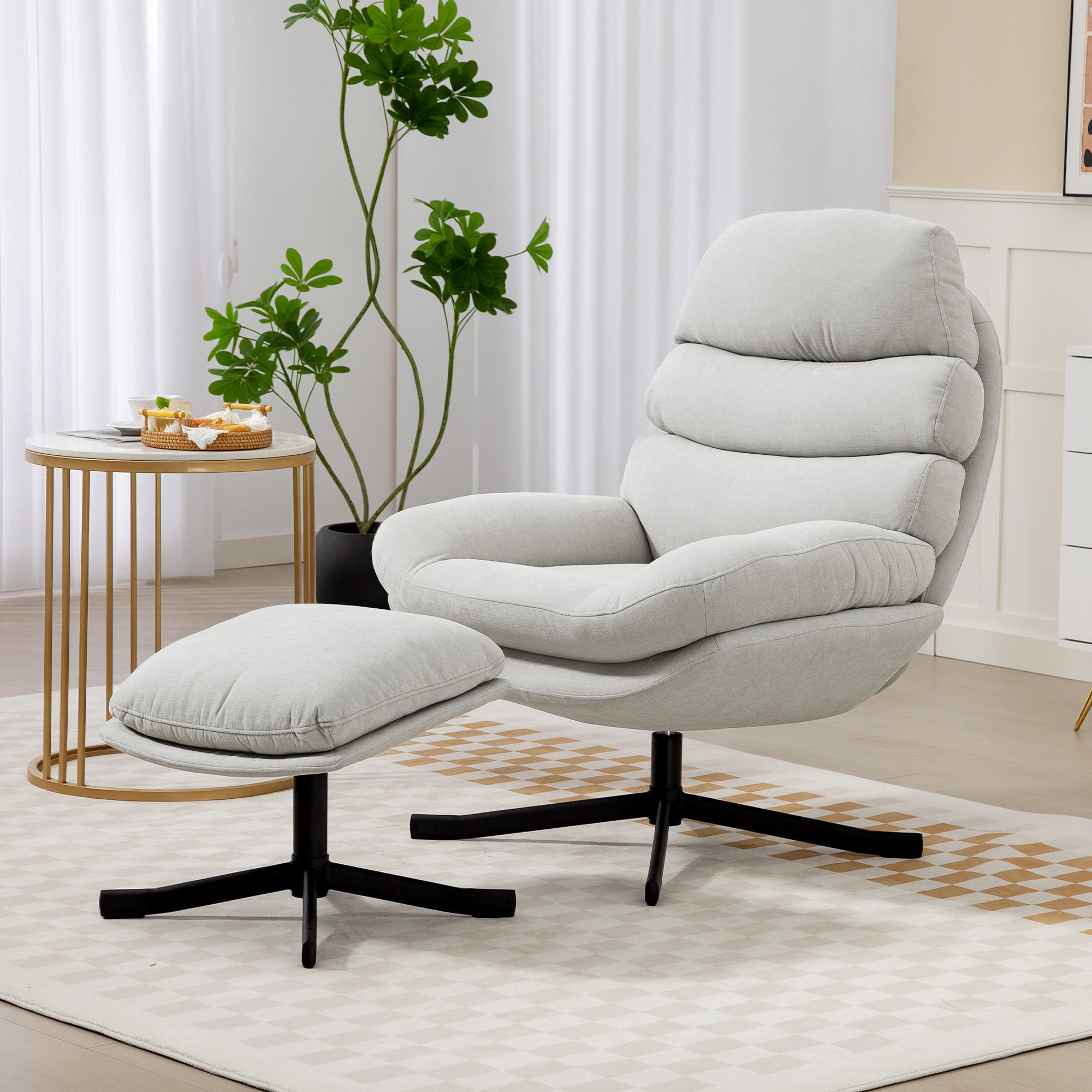 Thumbnail - Homcom Relaxsessel, Creme, Textil, 1-Sitzer, Füllung: Schaumstoff, 78x100x93 cm, Wohnzimmer, Sessel, Relaxsessel