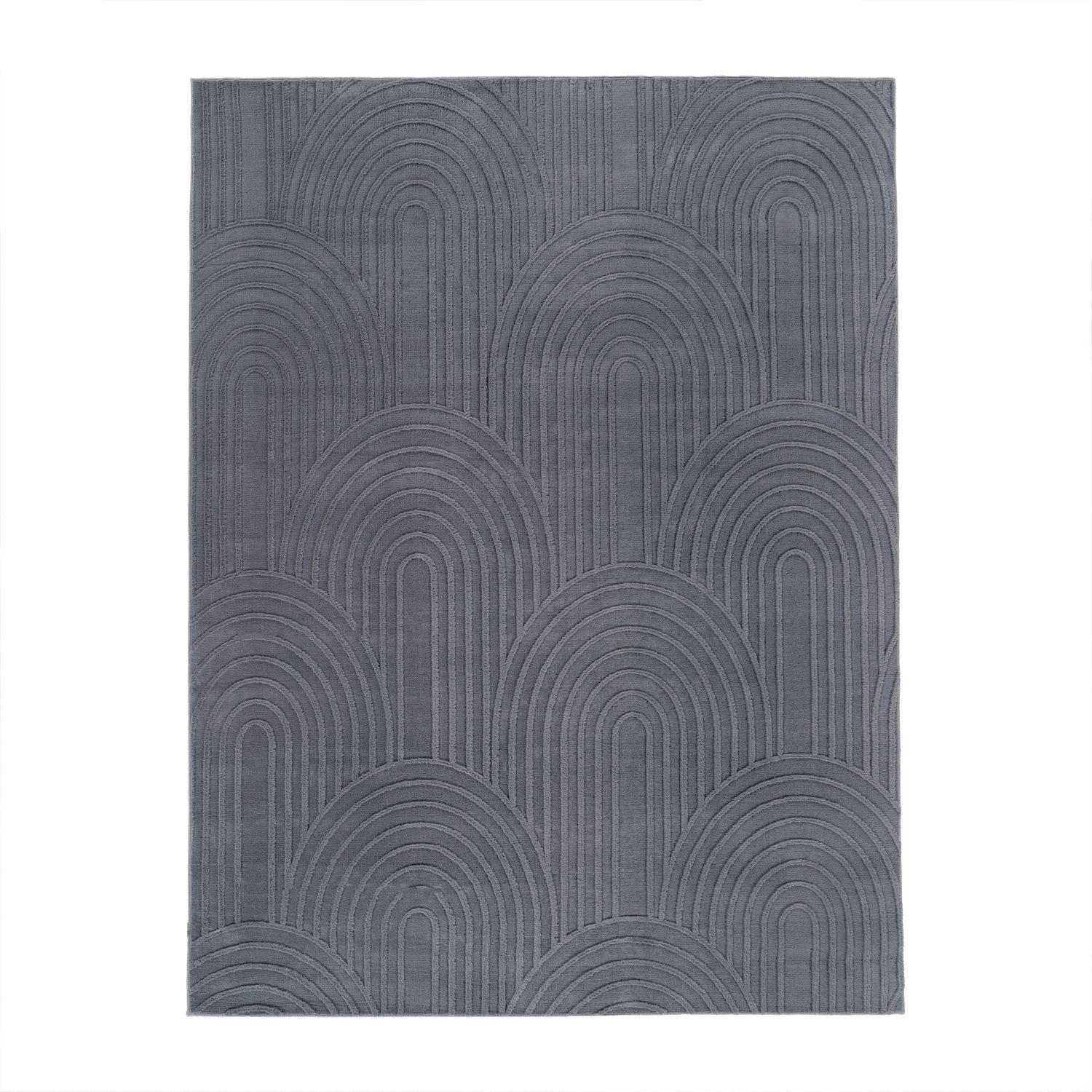 FLACHWEBETEPPICH Boho Anthrazit 80 x 150 cm - Anthrazit, Kunststoff (80/150cm) - TT Home