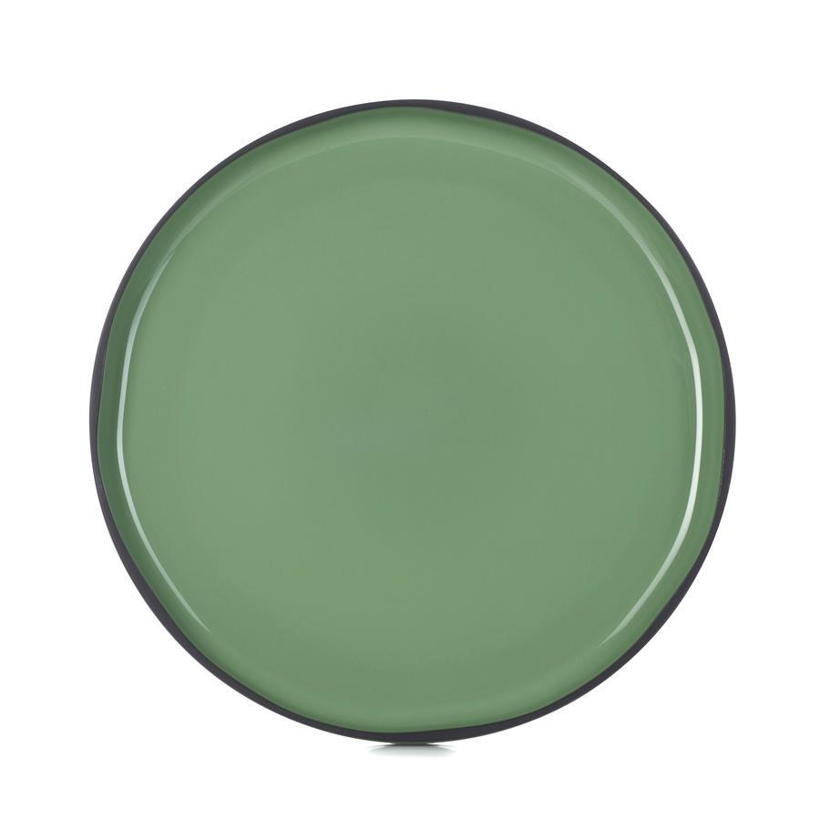 TELLER FLACH CARACTERE 28 cm Minze - Mintgrün, Keramik (28cm) - Revol Porcelaine France