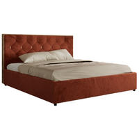 POLSTERBETT LARINO CLASSIC 160/200 - Orange Plüsch - Schaum-Matratze - Orange, Textil (160/200cm) - MKS