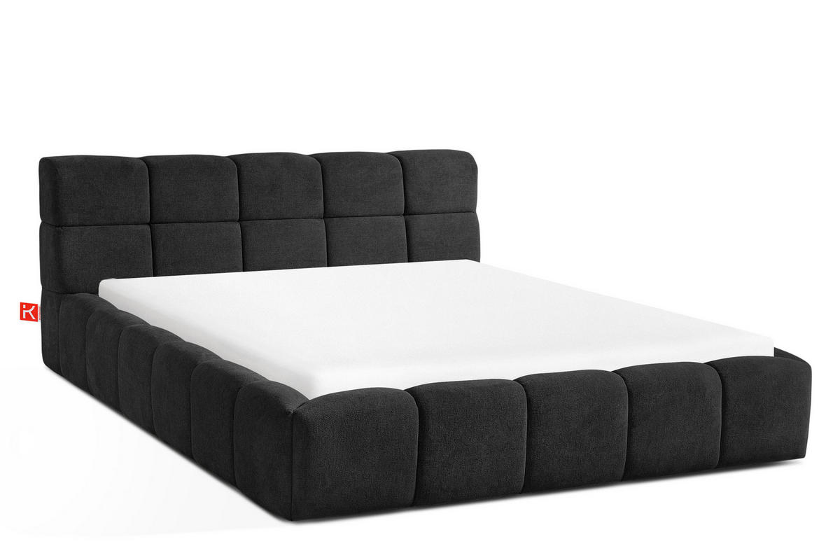 POLSTERBETT AERI 140/160/180/200 mit Rahmen und Bettkasten, anthrazit - Anthrazit, Holz/Holzwerkstoff (160/200cm) - KONSIMO®