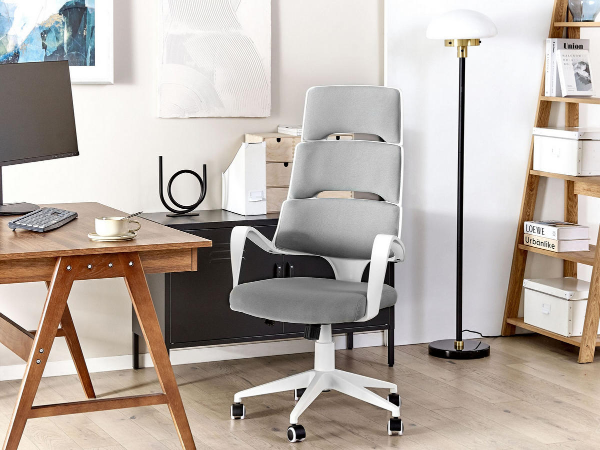 BÜROSTUHL Kunststoff Grau Grandiose - Grau, Textil (66/118/52cm) - Beliani