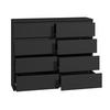 KOMMODE bella8 140 schwarz - Schwarz, Holzwerkstoff (140/98/35cm) - roe furniture