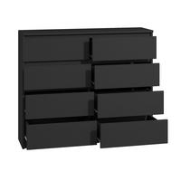 KOMMODE bella8 140 schwarz - Schwarz, Holzwerkstoff (140/98/35cm) - roe furniture