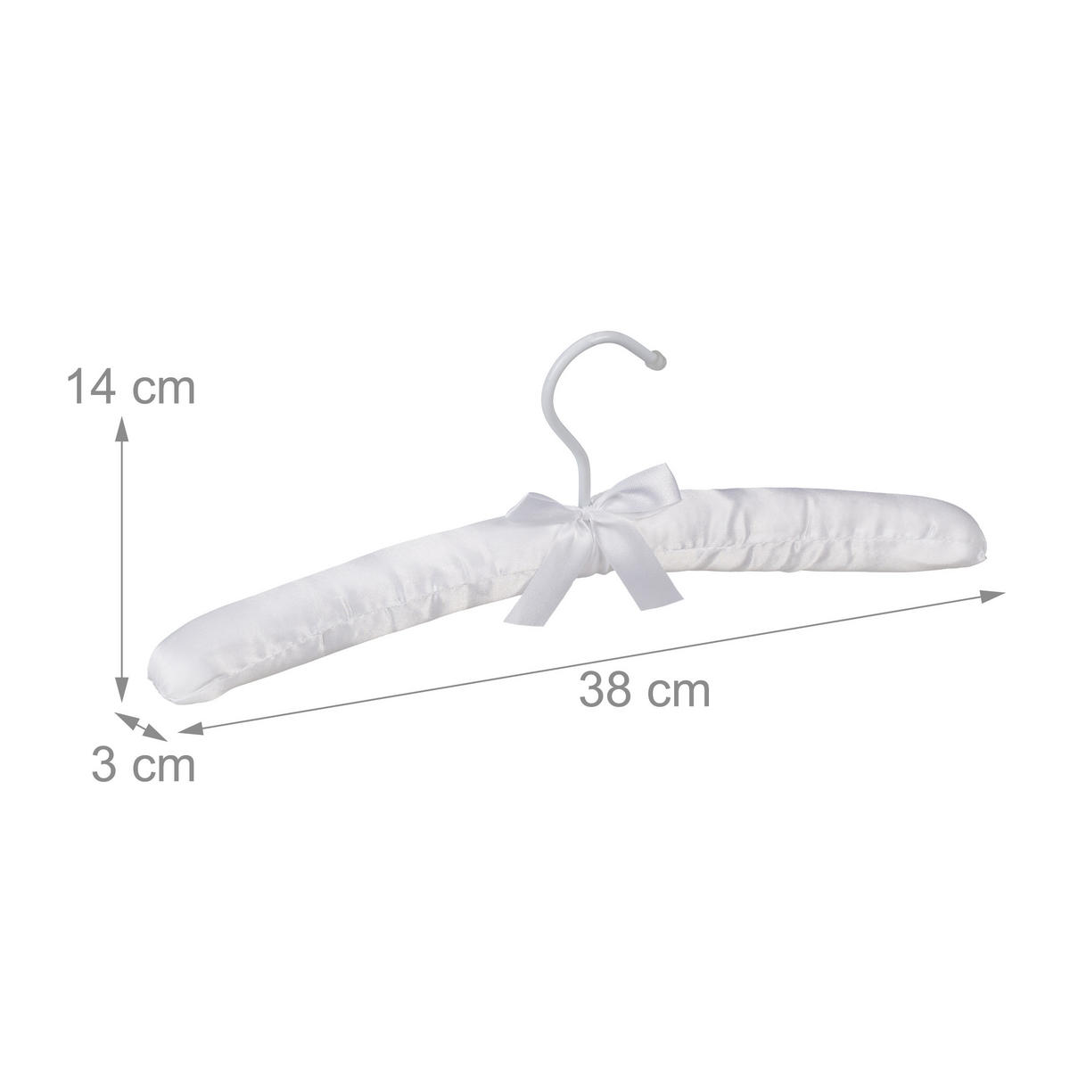 KLEIDERBÜGEL Set - Weiß, Holz/Textil (38/14/3cm) - Relaxdays