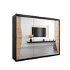 SCHWEBETÜRENSCHRANK 200/250/62 3-türig - Silberfarben/Schwarz, Holz/Kunststoff (250/200/62cm) - Abiks Möbel