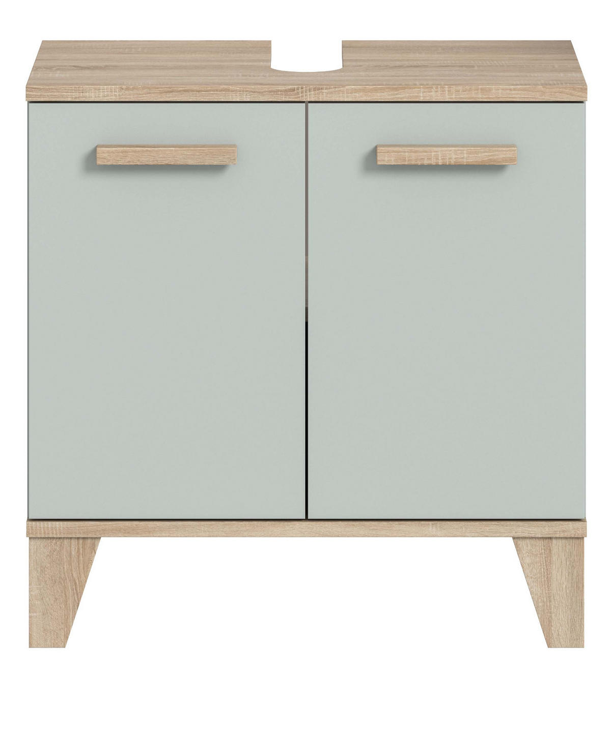 WASCHBECKENUNTERSCHRANK grün, Eiche, Badezimmer Unterschrank skandinavisch 60 cm - Eichefarben/Grün, Holzwerkstoff (60/61/34cm) - Inn.Furn