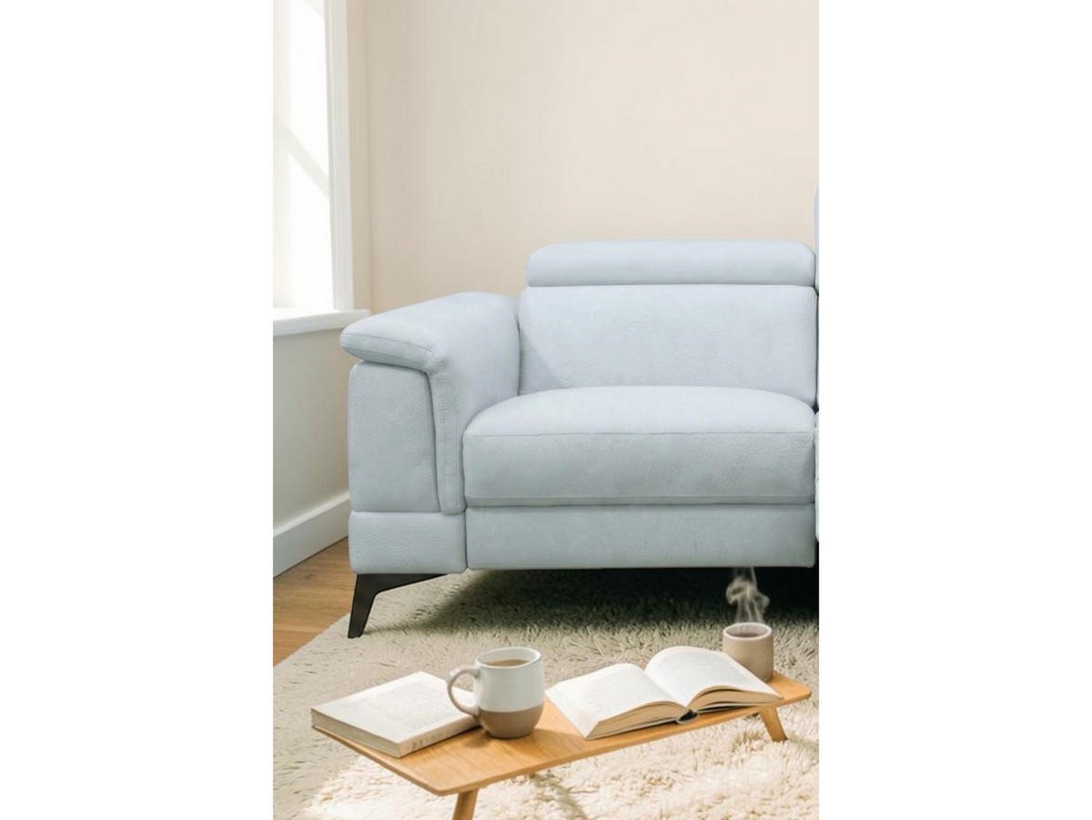 3-SITZER Sofa Planet Echtleder mit 1 x Relaxfunktion Weiß - Weiß, Leder/Metall (200/80/110cm)