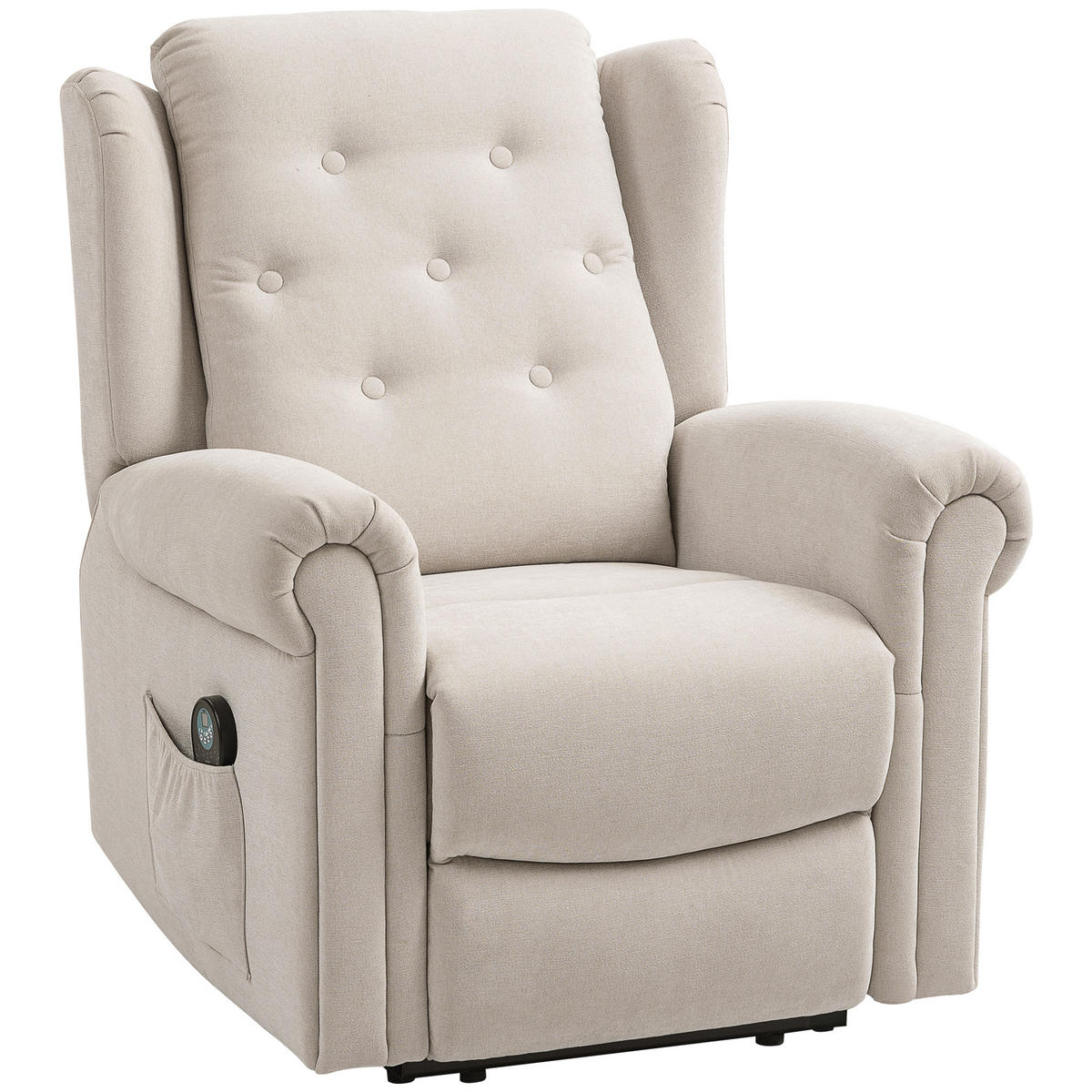 MASSAGESESSEL Beige mit Massage- und Liegefunktion 91/85/103 cm - Beige, Naturmaterialien (91/103/85cm) - PANGIVO