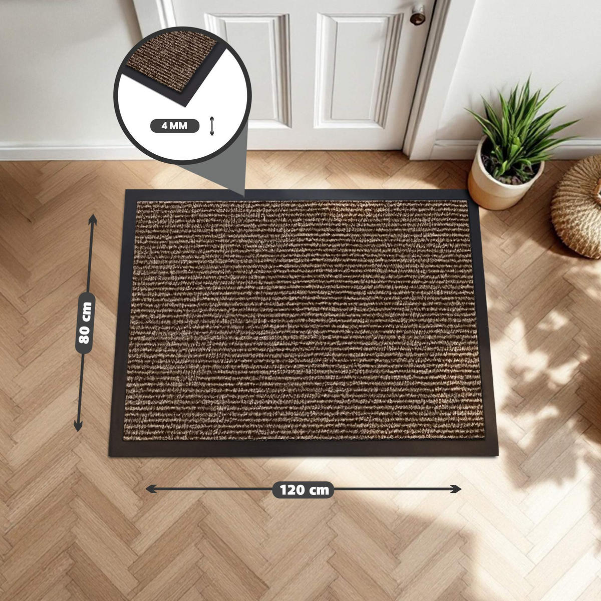 SCHMUTZFANGMATTE PALERMO - Braun, Textil (80/120cm) - WohnDirect